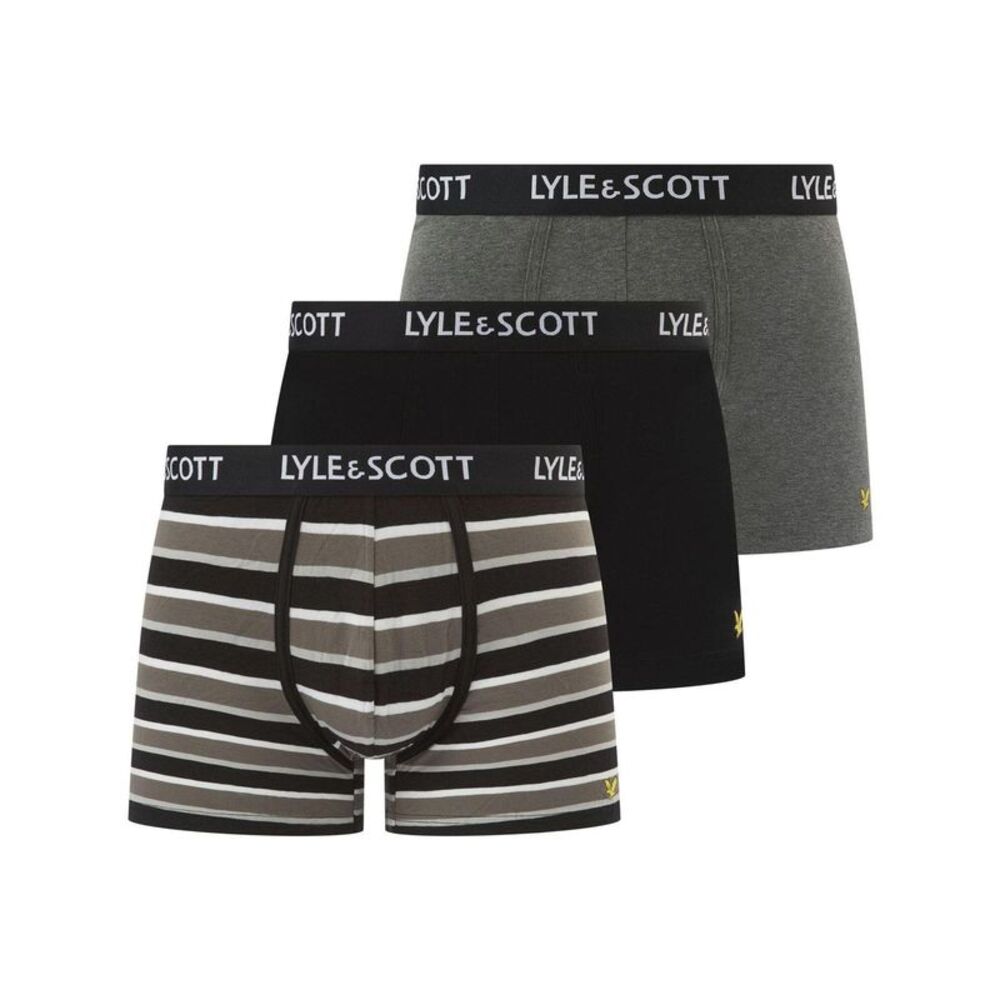 Lyle & Scott Mens Ethan Logo Boxer Shorts (Pack of 3) / Dark Grey